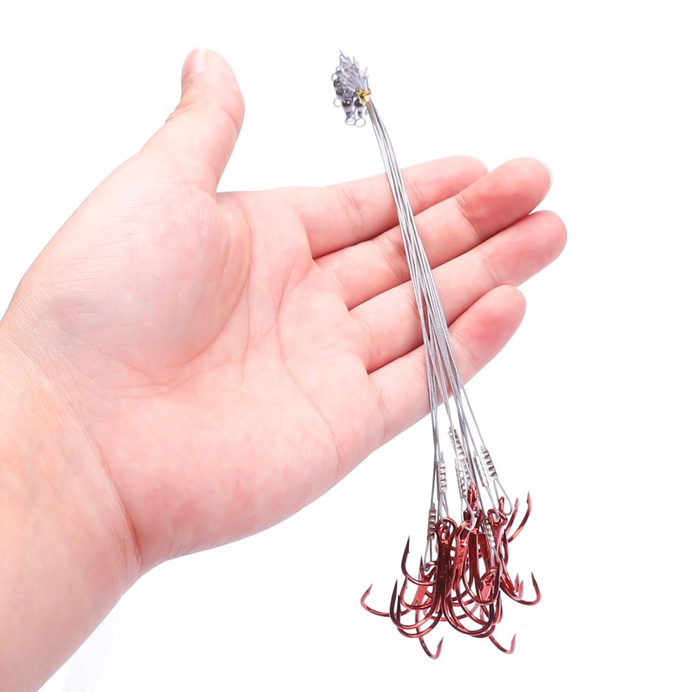 5/10pcs 15/20/25cm Anti-bite Steel Wire Leader Leashes For Fishing 50LB With Swivel Fishing Lure Accessories Pike Bass