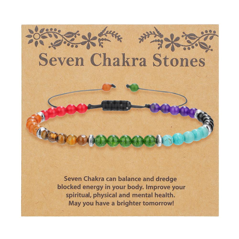 European and American Style Hand-woven Natural Stone Bracelet, Colored Beaded Black Gallstone Turquoise Good Luck Blessing Bracelet