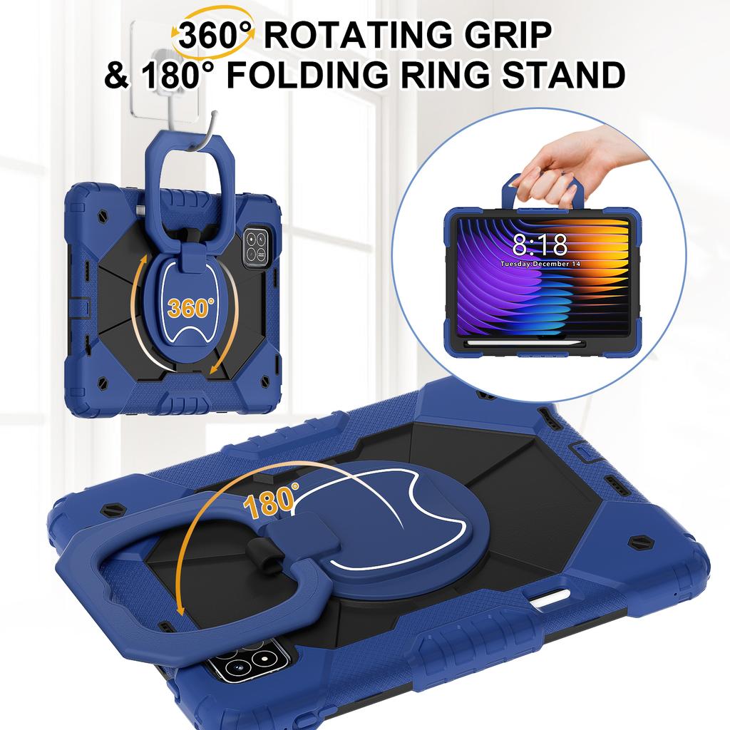 Rotation Stand Case for Xiaomi Pad 7 Pro 11.2 POCO Redmi Pad 2 2025 SE 8.3 Pro 12.1 Inch Tablet Case with Handle Hard Cover