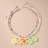5Pcs Colorful Bead Choker Resin Plumeria Necklace Fashion Flower Beaded Necklace  Daily Wear