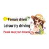 Female Driver Caution: Please Keep Distance – Rear Window Car Sticker