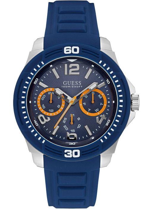 Montre - Guess - Tread - Silicone bleu - Étanchéité 10 ATM - Cadran analogique bleu