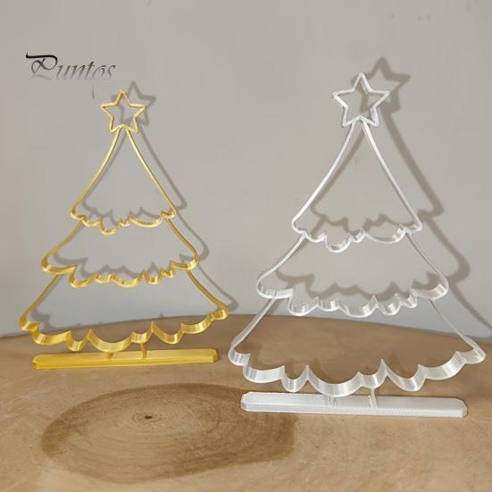 Exquisite Christmas Gift Ideas 3D Printed Hollow Tree Ornament, Modern Minimalist Festive Home Holiday Accents Sculpture, Decorative Tabletop