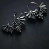 Gothic Bat Witch Halloween Earrings with Stainless Steel Hooks