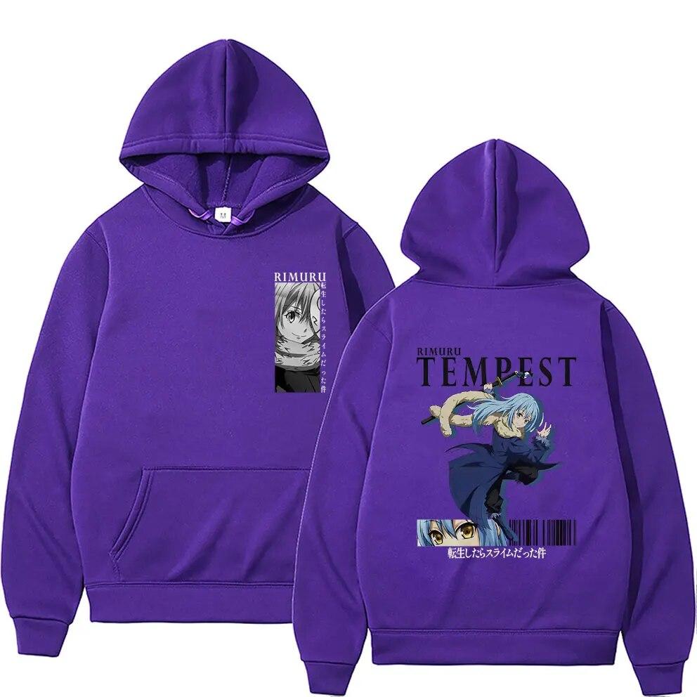 Anime That Time I Got Reincarnated As A Slime Rimuru Tempest Double Sided Print Hoodie Unisex Women Fashion High Quality Sweatshirt