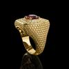 Luxury Jewelry New Men's Ring, Gold-plated Ruby Men's Ring