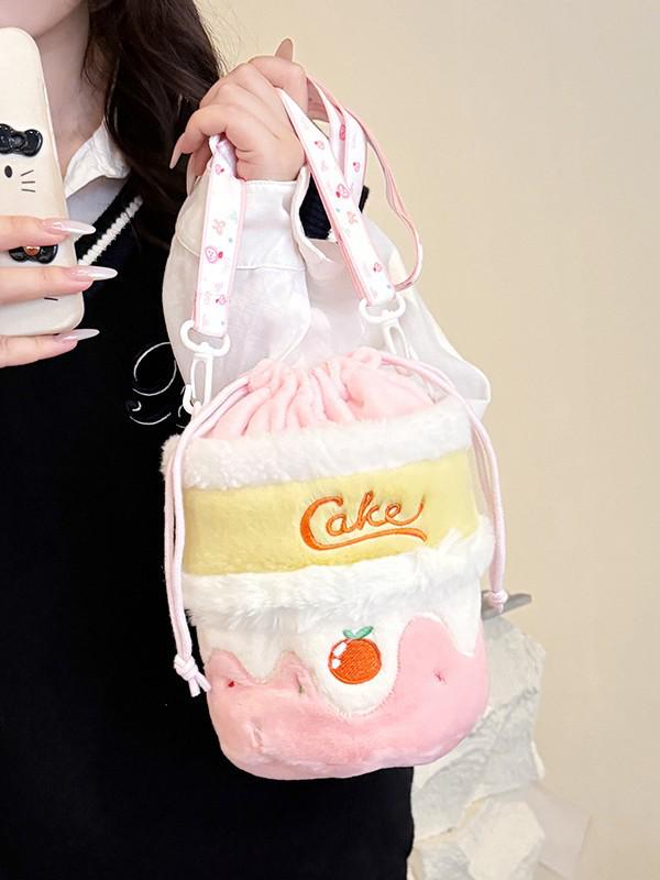 Plüsch Cartoon Kuchen Schulter- & Umhängetasche - Niedliche Vielseitige Geldbörse für Mädchen & Frauen