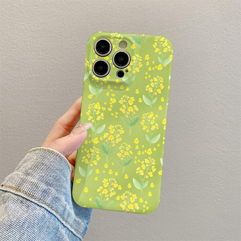 Creative Yellow-Green Floral iPhone 17 Pro Max Cartoon Phone Case 