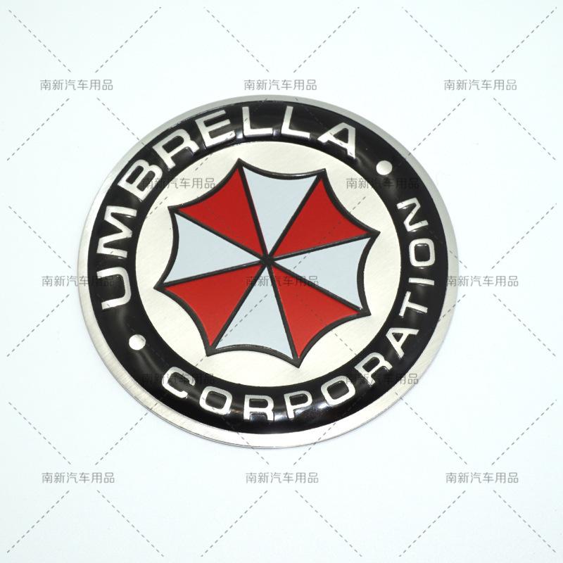 3D Metal Umbrella Company Emblem Universal Car Body Rear Trunk Personalized Modified Badge