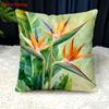 Tropical Bird Of Paradise Peach Skin Pillowcase D Flat Printed Banana Leaf Cushion Cover Sofa Living Room Bed Home Decor Pillow