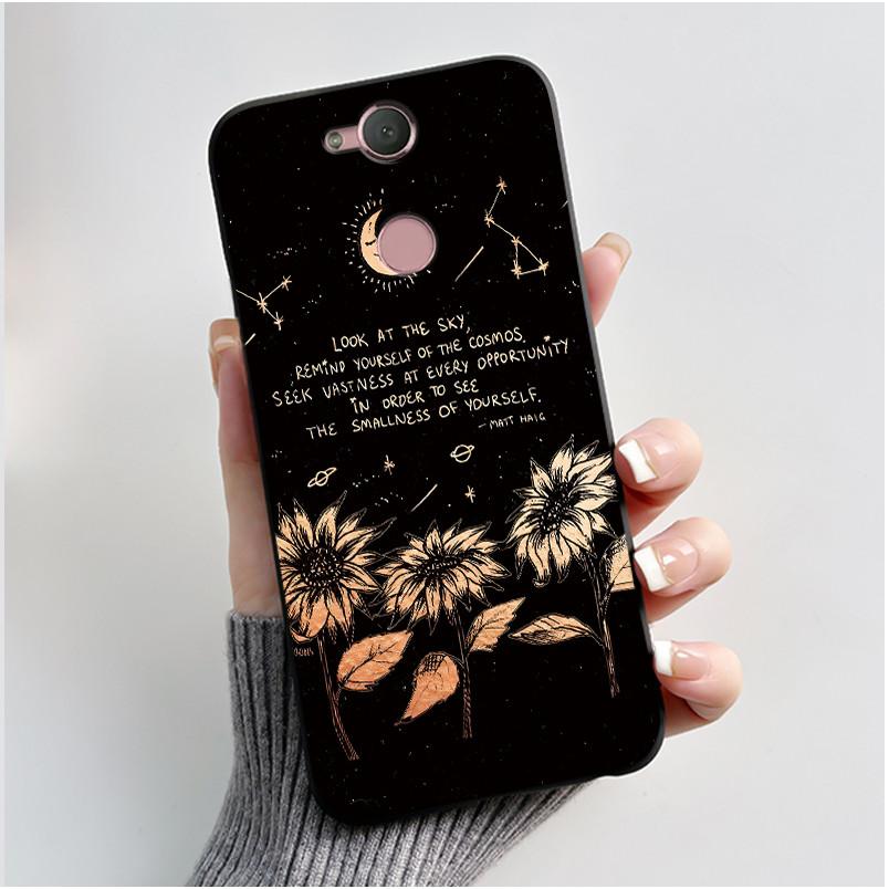 Cute Case For Sony Xperia XA2 / Xperia XA2 Ultra Capa Coque Printing Shell Protective Cover Soft Silicone Cartoon Black Casing
