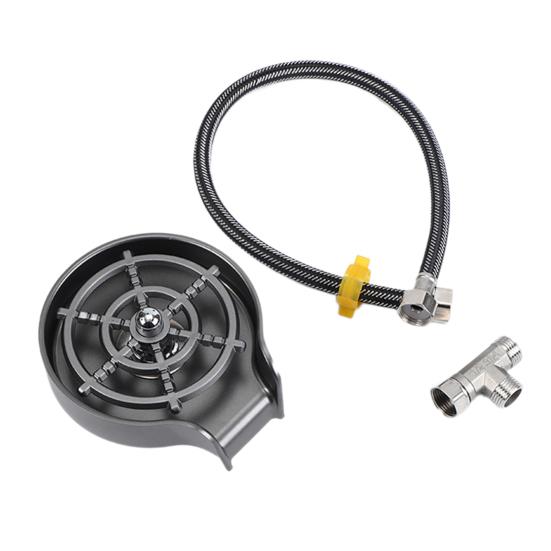 Küchenspüle, Glasspüler, Hochdruck, leistungsstarke Sprühdüsen, freihändige Bedienung, 360-Grad-drehbarer Tassenspüler, Spülbeckenaufsatz