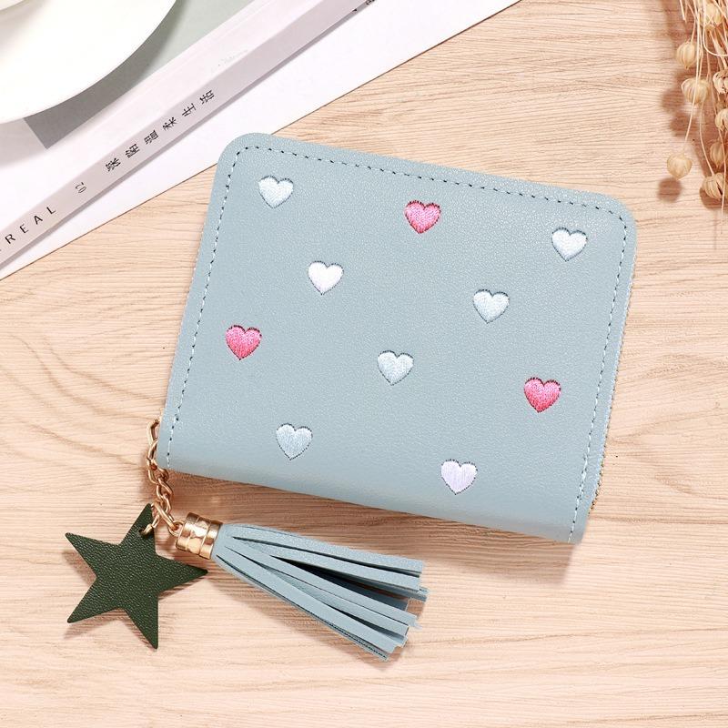 Cute Mini Tassel Wallet Women Small Wallet Ladies Girl Short Zipper Lovely PU Leather Coin Purse Female Hand Wallet Purse