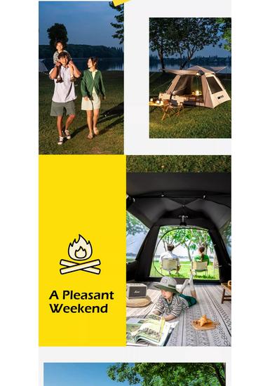 Explorer Tent: 3-4 Person Quick-Open Outdoor Shelter, Windproof & UV Protected for Camping.