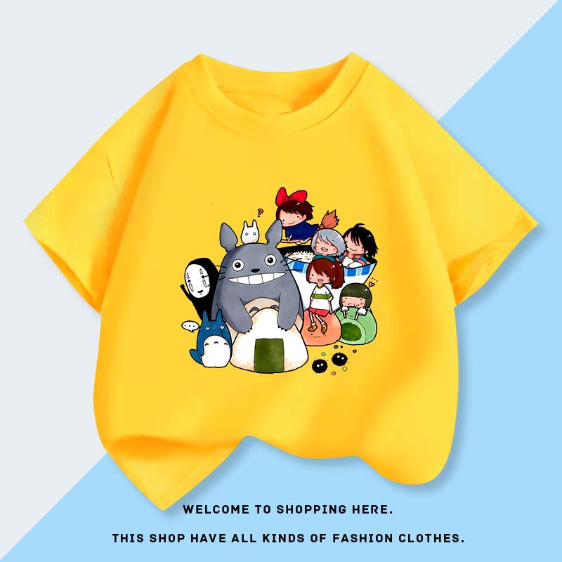 Summer New Baby Clothes and Children's Clothing Totoro Short-sleeved T-shirts for Boys and Girls Pure Children's Tops