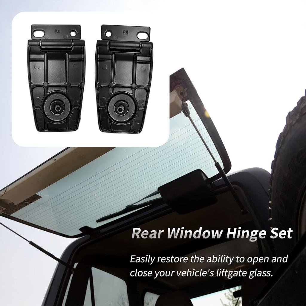 Rear Window Hinge Set Liftgate Glass Hinge Set Right & Left | Replacement For 1987-1995, 1997-2006 Jeep Wrangler | Replace OE#: 926-119, 5013722AA,