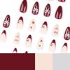 Burgundy French Bow Press-on Cherry Nail Art Tips - Hot Selling Solid Color Nails