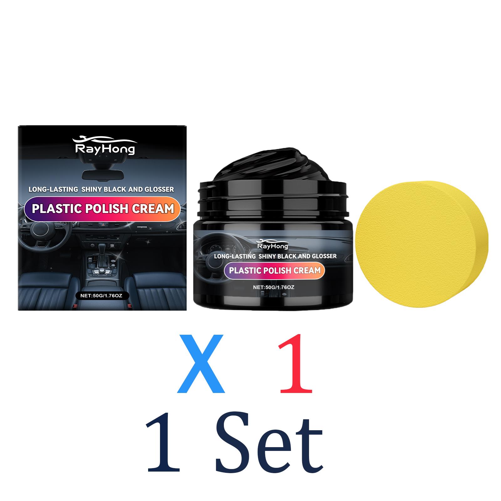 Professional Car Plastic Polish Paste Concentrated Cleaner Wax For Interior Trim Dashboard Renewal Natural Finish Long Lasting