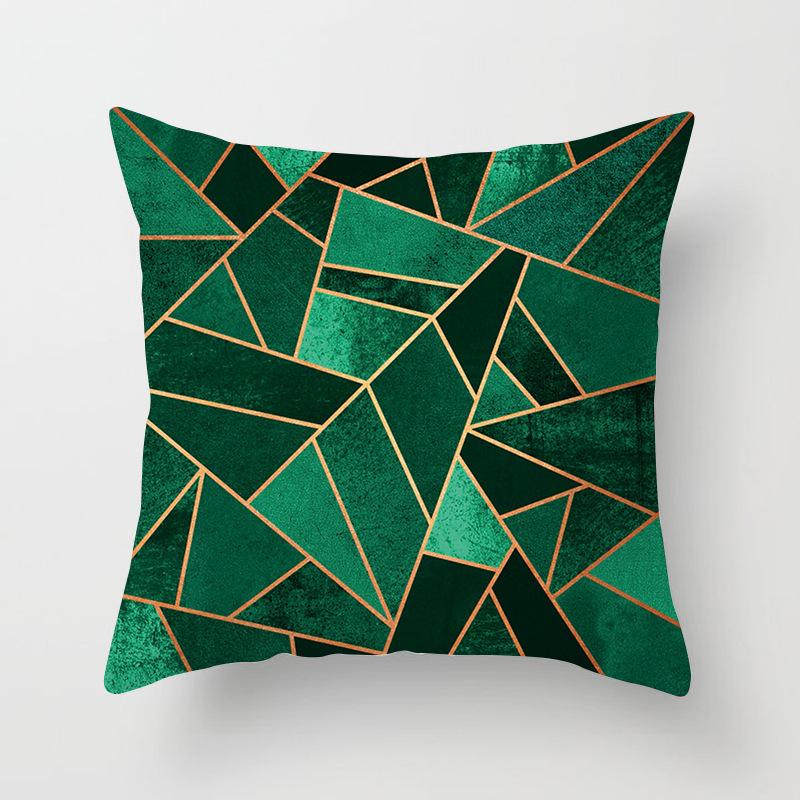 Simple Abstract Geometric Art Peach Leather Velvet Pillow, Fashionable and Comfortable Home Sofa Waist Cushion Pillow Cover