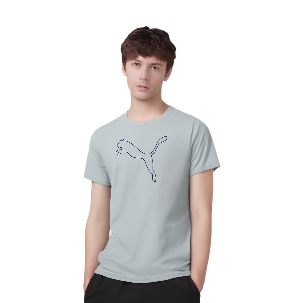 Puma Performance Cat Running Sports Series Casual Training Skin-Friendly Short Sleeve T-Shirt Men Tops Platinum-Gray 52031580