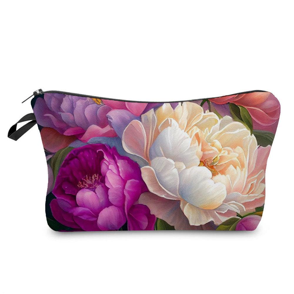 Women Flower Print Cosmetic Bag Toiletries Organize Travel Storage Case  6394 CLE
