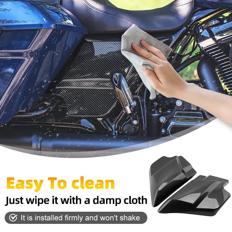 Motorrad Zubehör Seiten Batterie Verkleidung Abdeckungen Panel Kohlefaser Für Harley Touring Electra Street Glide Road King 09-23
