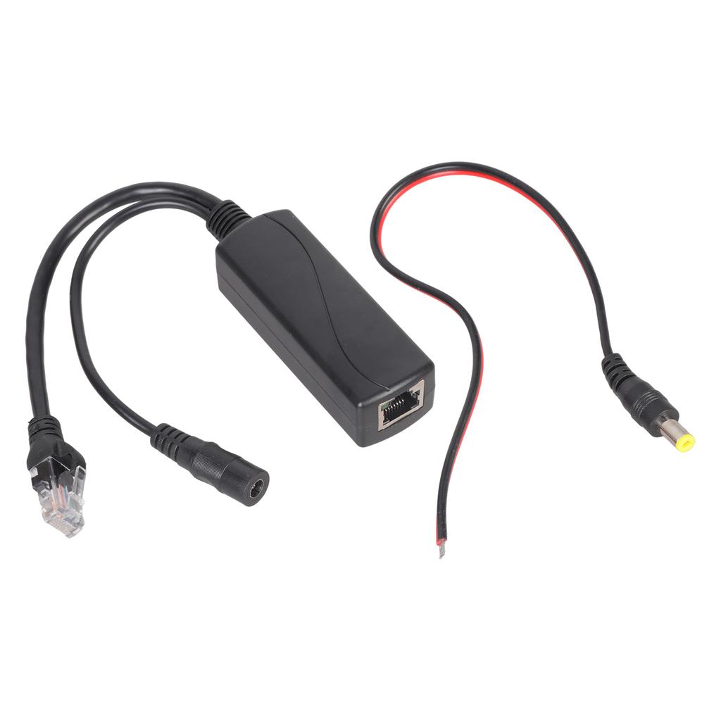 Efficiency PoE Splitter POE StepUps Transform Adapter, RJ45 52V/48V Output, 9-24V DC5.5x2.1mm Input,Wide Compatibility