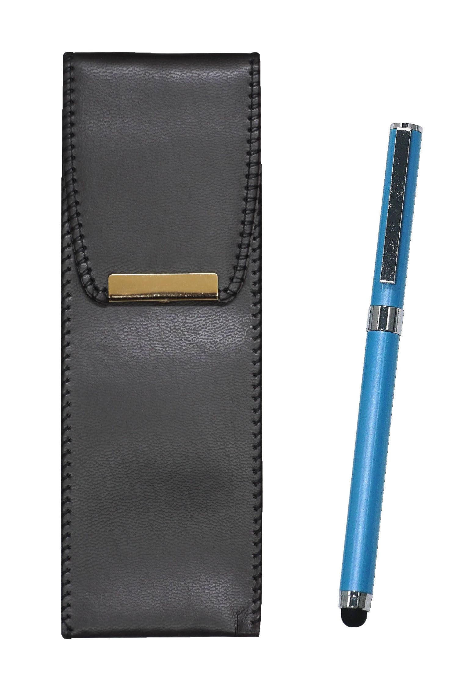 

Pen Case with Smartphone Touch and Metal Cap Ballpoint Pen Extra Eco-Leather Set, Blue, 2-Pack, T23-BR-B-QSJW700-L-2 синій