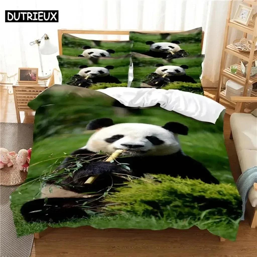 3D Print National Treasure Panda Comfortable Duvet Quilt Cover Pillowcase Bedding Set Children Bedroom Decoration Home Textile