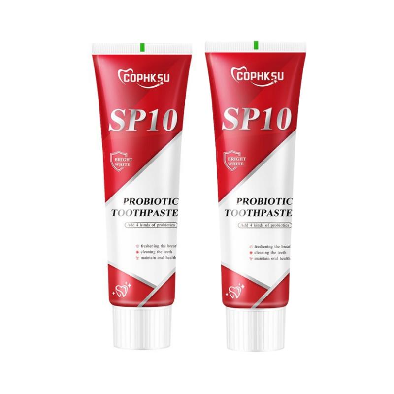 SP10 Probiotic Toothpaste 100g - Whitens Teeth, Removes Plaque & Yellow Stains, Fights Cavities, Freshens Breath, Gum Care - Enamel Safe