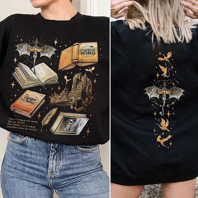 The Bat Boys Velaris Two Sided Sweatshirt Fan Of ACOTAR Series Book Lover Sweater Long Sleeve Fleece Sweatshirt Y2K Streetwear