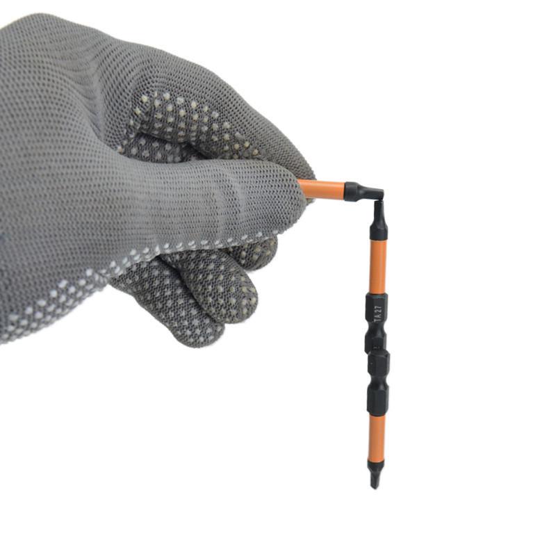 10-Piece Yellow-Phosphated Triangular Screwdriver Bit Set with 1/4" Hex Shank (TA12-30)