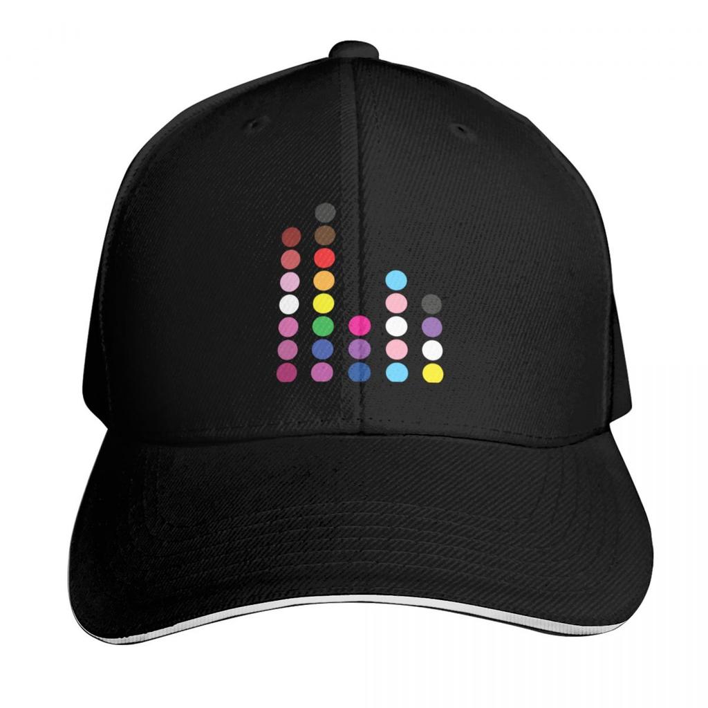 LGBTQ Pride Dots Subtle Minimalist LGBTQ Pride Flag Colors Baseball Cap Snap Back Hat Derby Hat Brand Unisex Cap Hats Unisex Womens