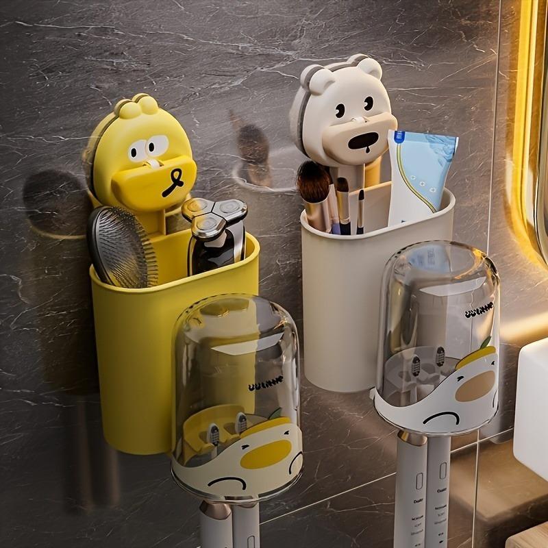 

2 шт. Милое гнездышко Пара Мультяшный держатель для зубных щеток Милая форма CP Установка на присосках без сверления отверстий Уютный дом для электрических зубных щеток 2pcs