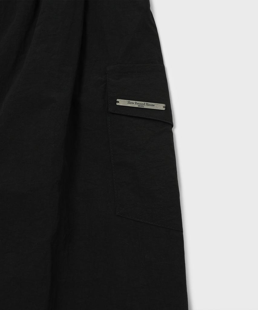 Slow Record House Nylon Cargo Mini Skirt_Black
