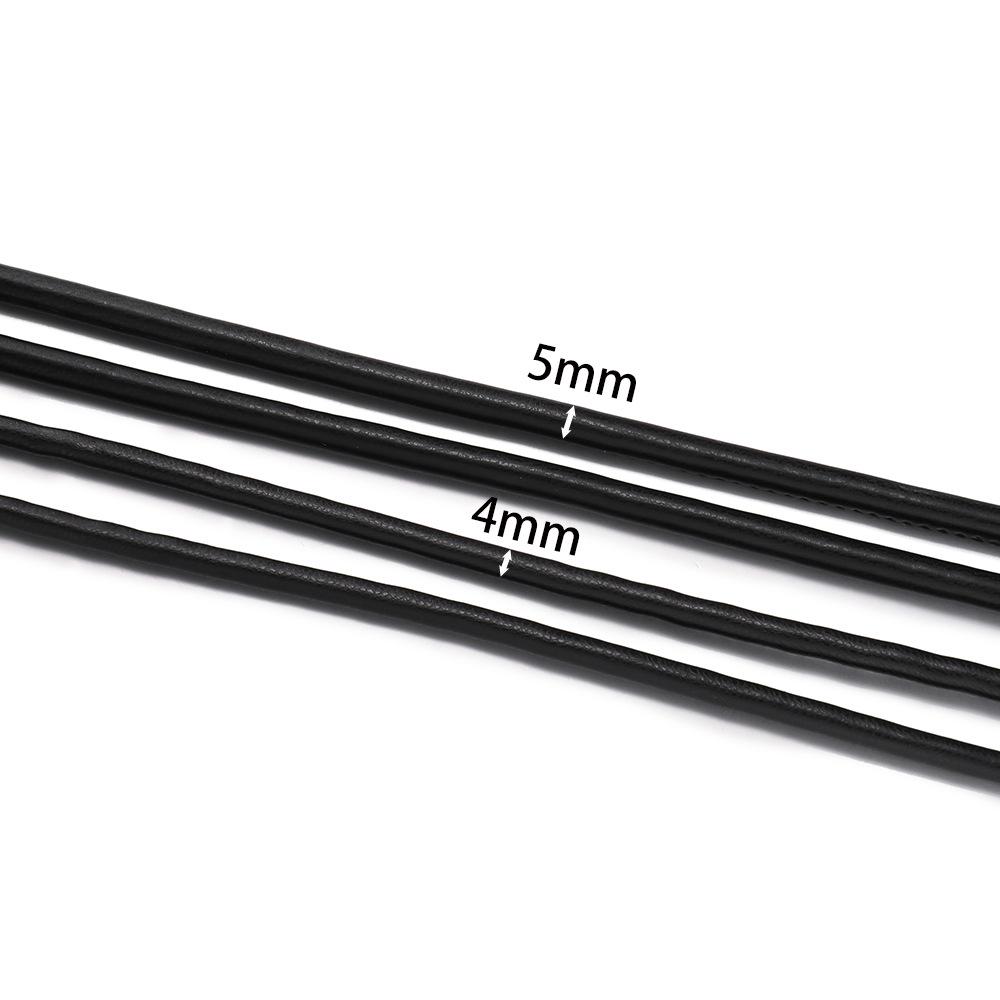 4/5MM Leather Core Round Braided Leather Rope PU Cotton Core Crochet Thread DIY Bag Shoulder Strap Jewelry Rope