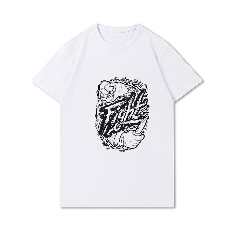 S-3XL 100 Fantasie Harajuku Grafica Estiva Bianca Magliette Donna Stampate Casual Maniche Corte Top Girocollo