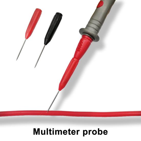 2 Pcs 2mm Extended Needle Test Probes Non-Destructive Insulation Piercing Probe Tips Multimeter Test Probes for Universal Test Leads
