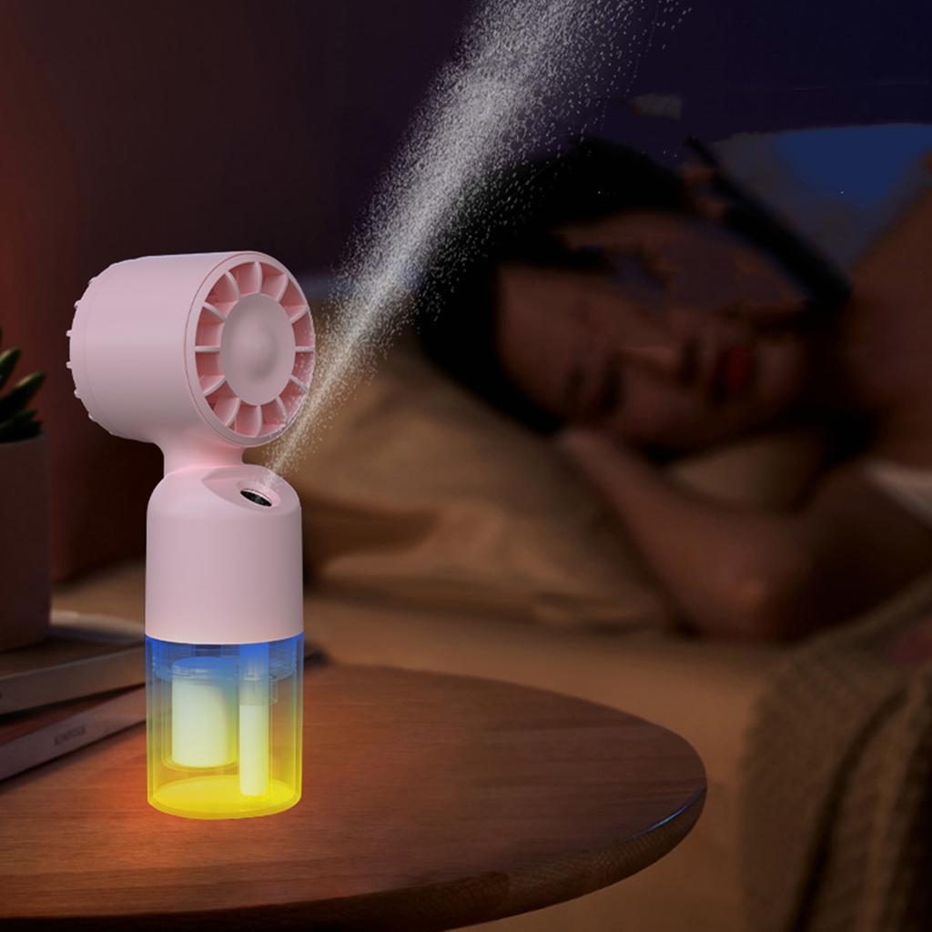F9 Portable Handheld Misting Fan USB Rechargeable Battery Operated Spray Water Mist Fan Small Personal Cooling Fans For Outdoor Travel Makeup Home Off