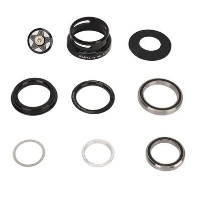 Bike Headset Bike Fork Bowls Set Aluminum Alloy Bike Front Fork Stem Headset for 49.7mm Straight Steerer Frame