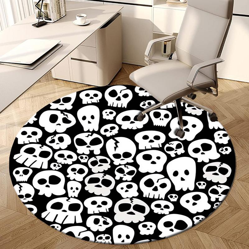 1pc Office Carpet Chair Mats Skulls Pattern Perfect for Decorating Office Chairs, Living Rooms, Or Bedrooms