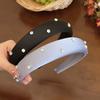 Rhinestone Sponge Hairband For Women Vintage Solid Wide Brim Puffy Puffy Hair Hoop Headband Hair Accessories