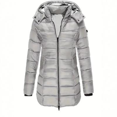 Damenkleidung Herbst und Winter mittellang und lang figurbetont Kapuzenjacke lässig leichte Baumwollwattierung Kleidung Baumwollwattierung Persönlichkeit