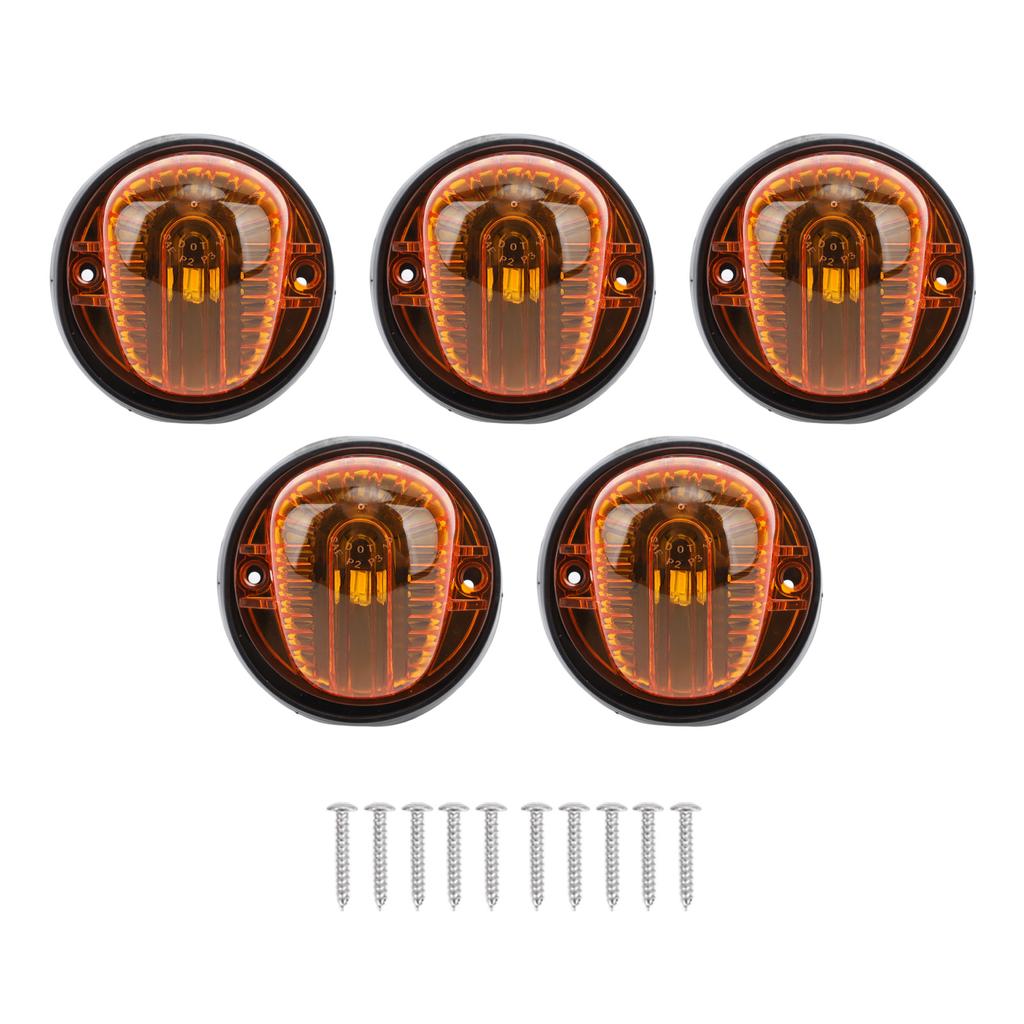 5 STÜCK LED Kabinenmarkierungsleuchte 12V Amber Linse Dach Positionsleuchte Universelle Passform für Wohnmobil Yacht Pickup