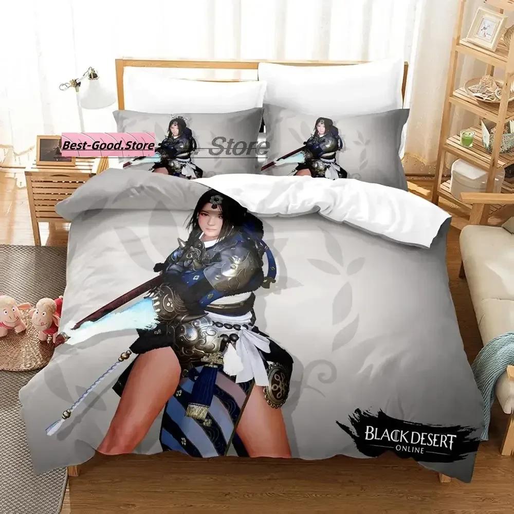 

Comforter Game Black Desert Bedding Set Single Twin Full Queen King Size Bed Set Aldult Kid Bedroom s Anime Bed Comforter (quilt)-EU Single(135*200cm)3pcs