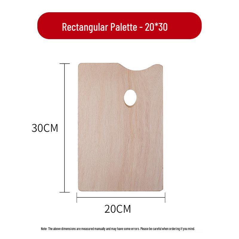 Large Oval Wooden Paint Mixing Palette for Oil and Gouache