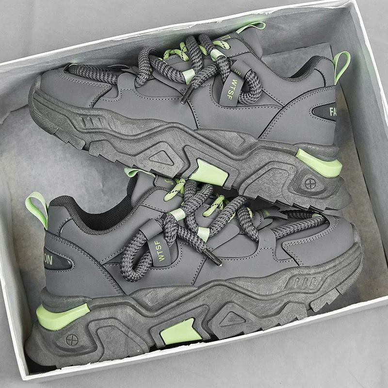 

Spring and Autumn Men s Shoes New Versatile Sports Casual Youth Leather Surface Trend Little White Shoes Thick Sole 44