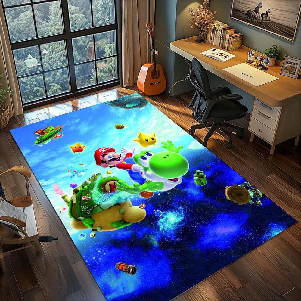 Mario Area Carpet Rug Bedroom Daily, Non Slip Washable Large Area Floor Mat Gamer Room Home.-TING