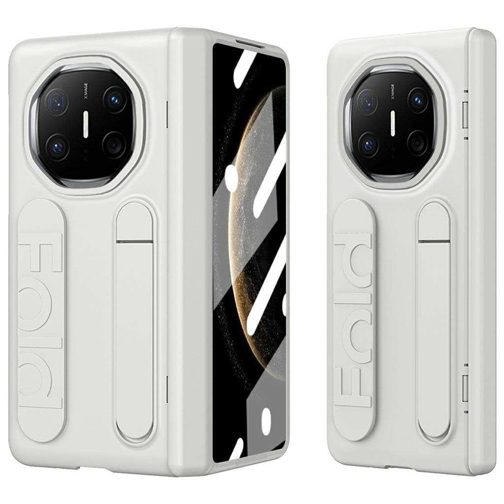 For Huawei Mate X6 Case Kickstand Wristband PC Phone Cover with Tempered Glass Film