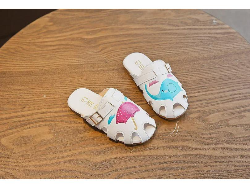 Summer 2024 Cartoon Fashion Baby Girl Slippers - Cute Sandals for Kids